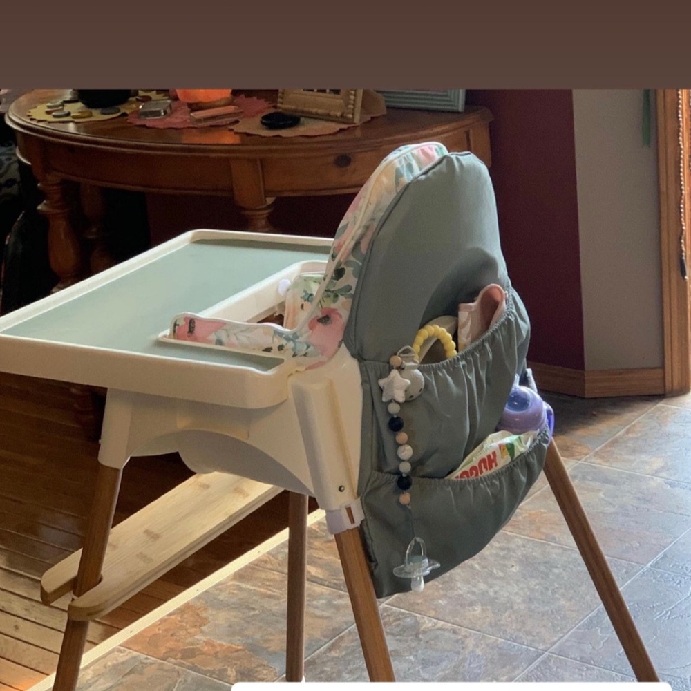 Storage and organization pouch for ikea antelope highchair